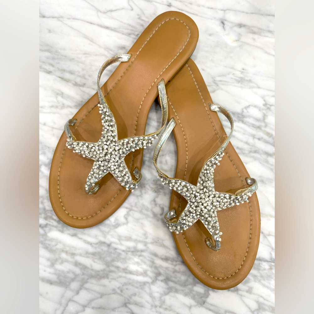 Silver Starfish Bling Sandals